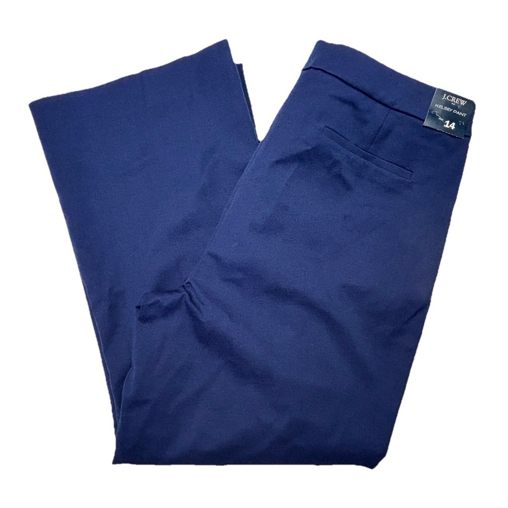 J.Crew Kelsey Pant Flare Women's 14 Navy Blue Dress Pants NWT Style BG357